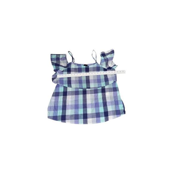 Bobeau Teal Purple White Boho Cropped Summer Top Size L. New - Picture 4 of 5